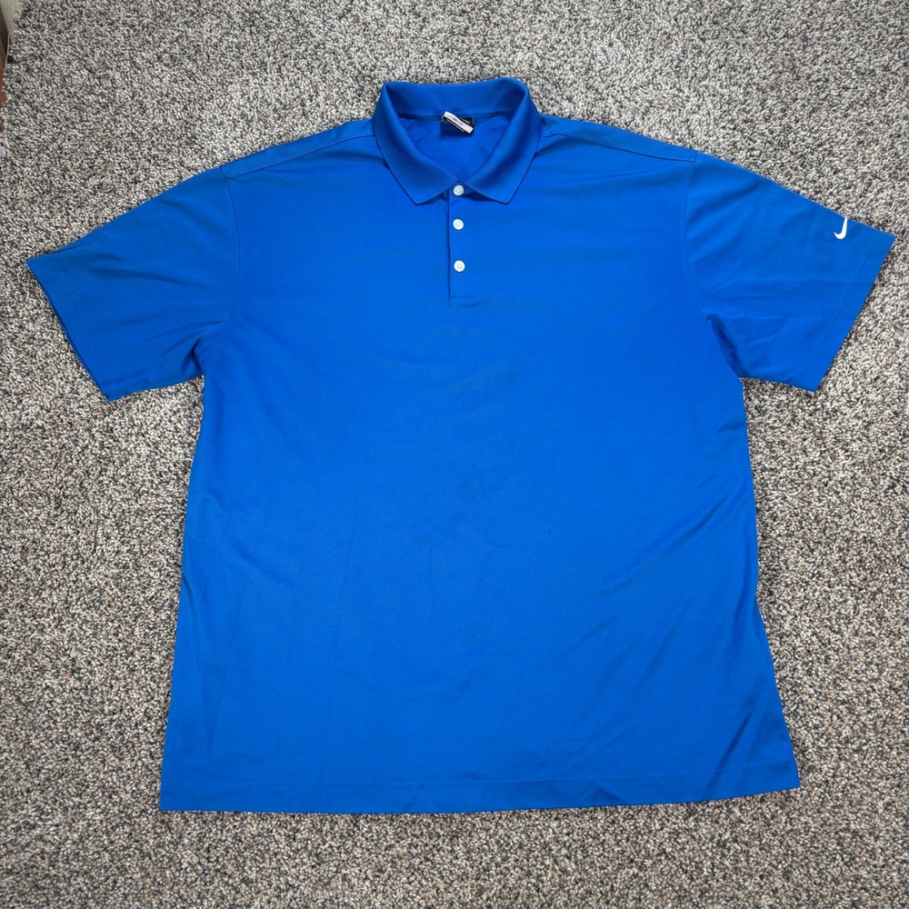 Nike Golf Men's XXL Blue Dri-FIT Short Sleeve Performance Polo Shirt